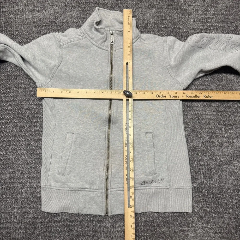 Carhartt Girls Full‎ Zip Jacket Sweatshirt Size S 4-6 Heather Gray Fleece